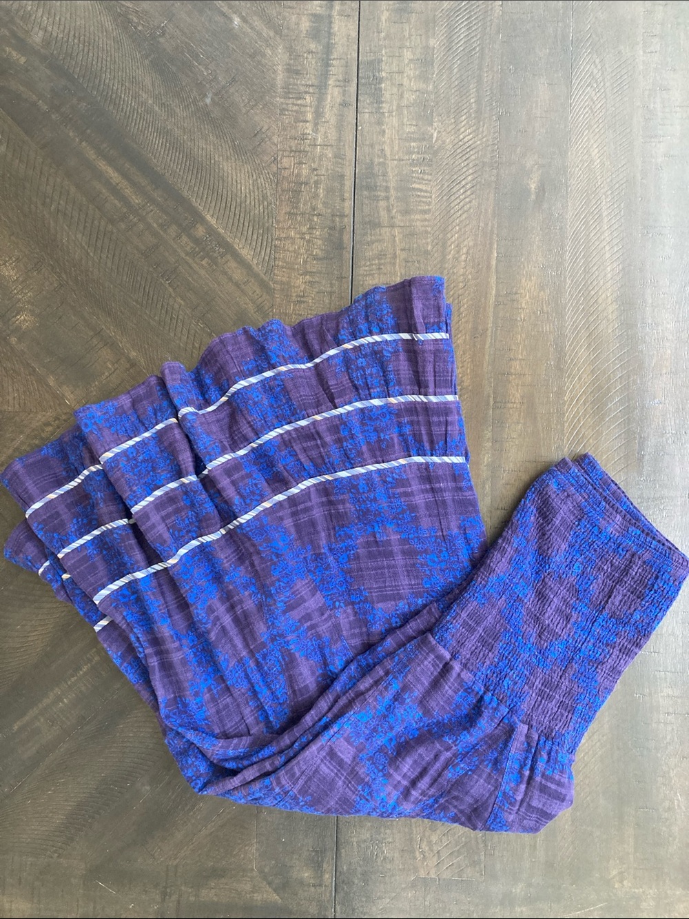 Free People women’s Purple and Blue Patterned strapless Dress